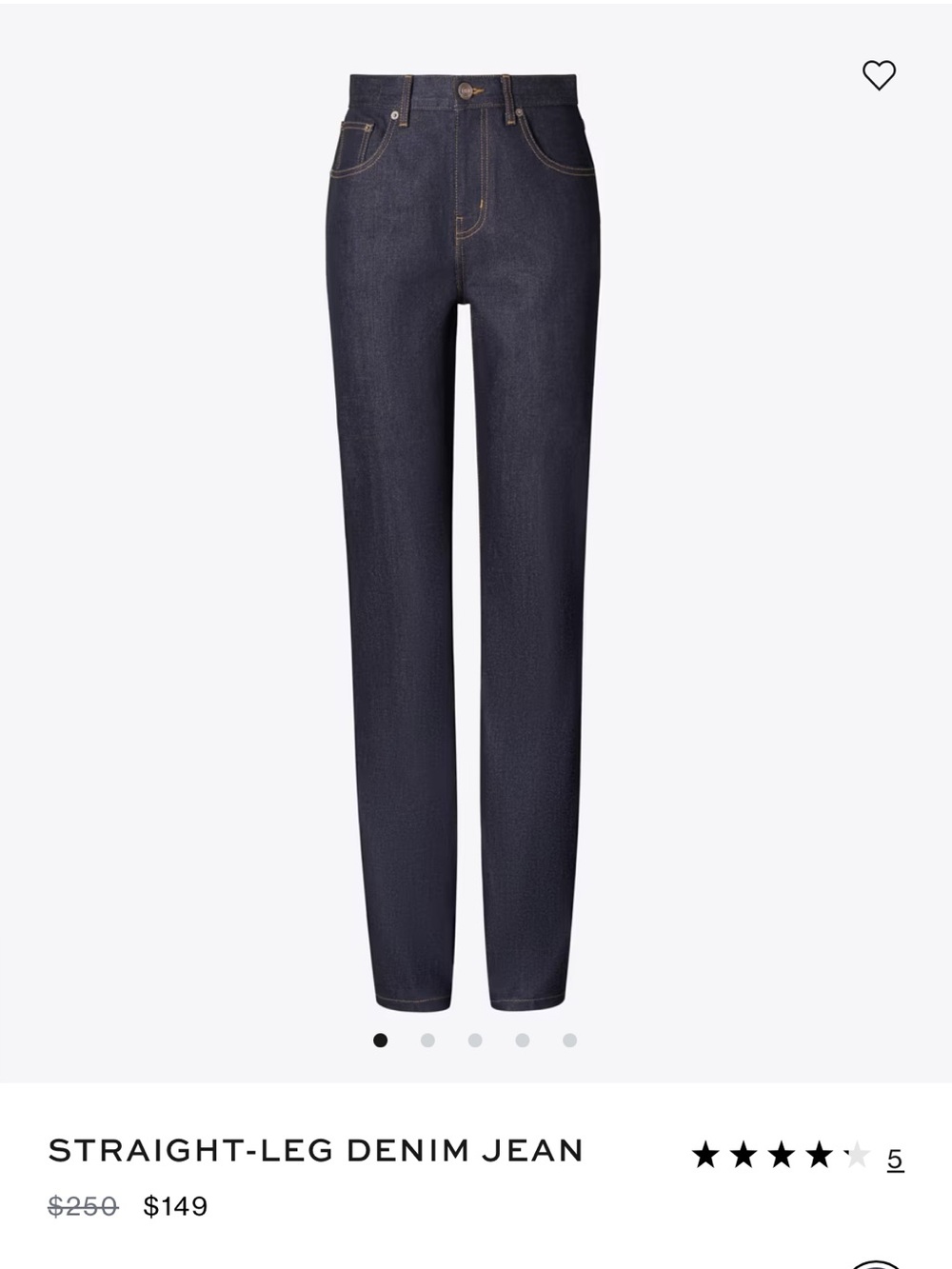 Tory Burch Straight-Leg Jeans in Dark Indigo